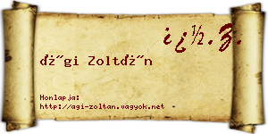 Ági Zoltán névjegykártya