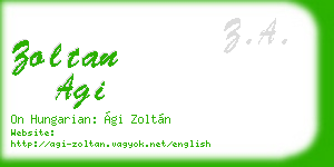 zoltan agi business card