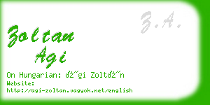 zoltan agi business card